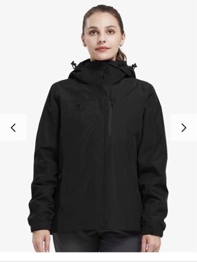Camel Crown 3 In 1 Women's Black Waterproof Hooded Jacket